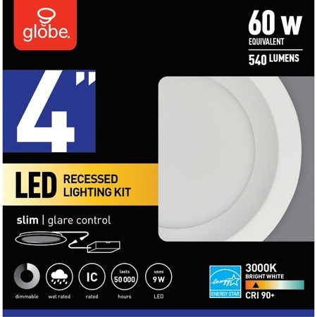 GLOBE ELECTRIC LED REC SLM GLR LT KIT 4"" 91498